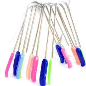 set of 4 Steel Tongue Cleaner, colorful Grip Handle Tongue Scraper